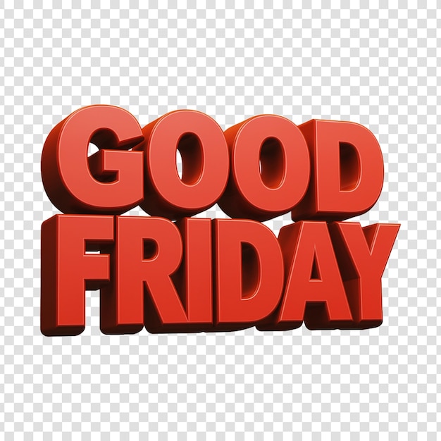 Viernes Santo en el texto rojo en 3D