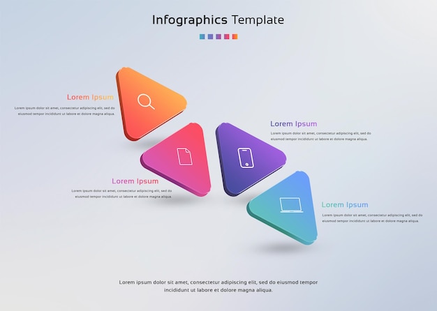 PSD vierstufige infografik-präsentationsbanner