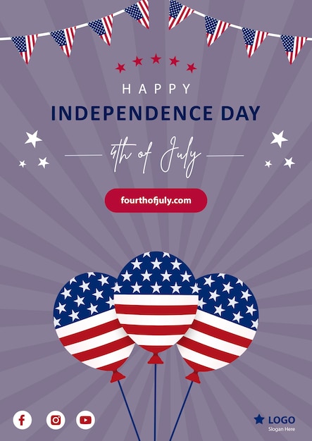 Vierter Juli in den USA auf einer Grußkarte