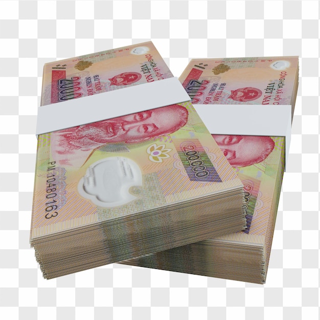 Vietnam Currency Dong 200.000: Pila di banconote VND Vietnam