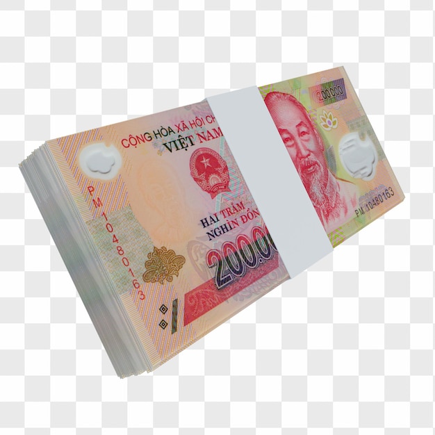 PSD vietnam currency dong 200.000: stapel von vnd vietnam-banknoten