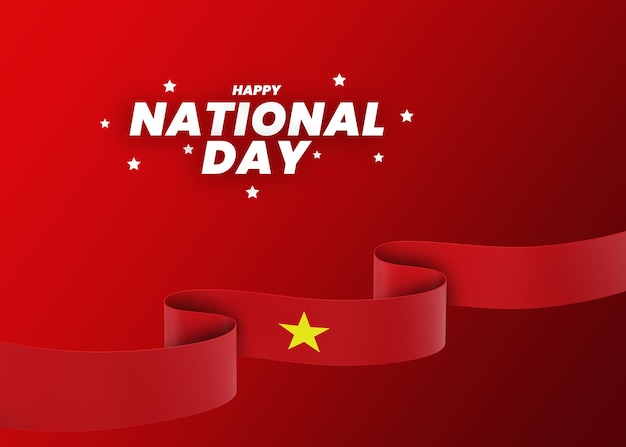 PSD vietnam-flaggendesign, nationaler unabhängigkeitstag, banner, editierbarer text und hintergrund