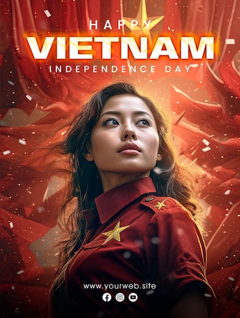 PSD vietnam happy independence day social-media-plakatkonzept