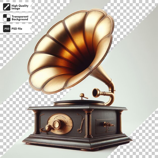 PSD vieux gramophone psd isolé sur fond transparent avec couche de masque modifiable