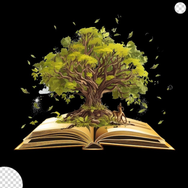 vieux livres et arbres png