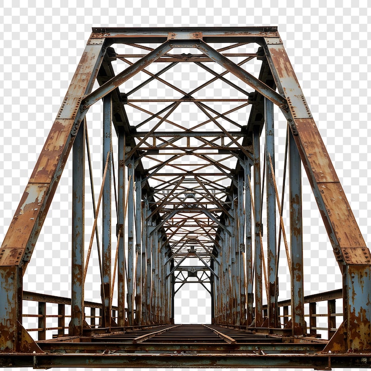 PSD le vieux pont en métal rouillé