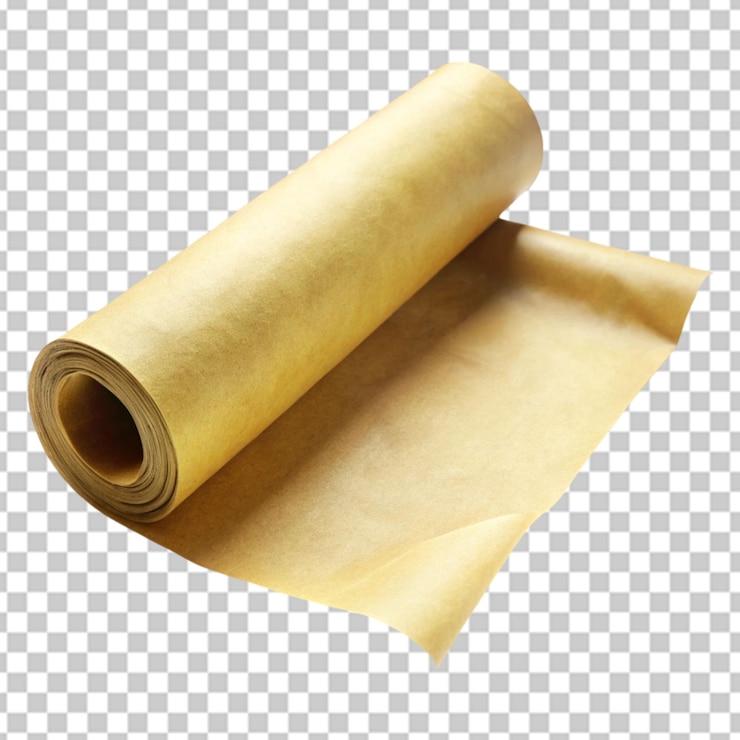PSD vieux rouleau de papier isolé sur fond blanc