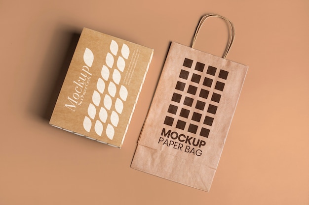 view of brown kraft paper products