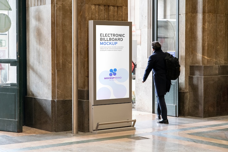 PSD view of poster in a public subway station