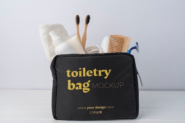 view of toiletry bag for cosmetic bathroom products
