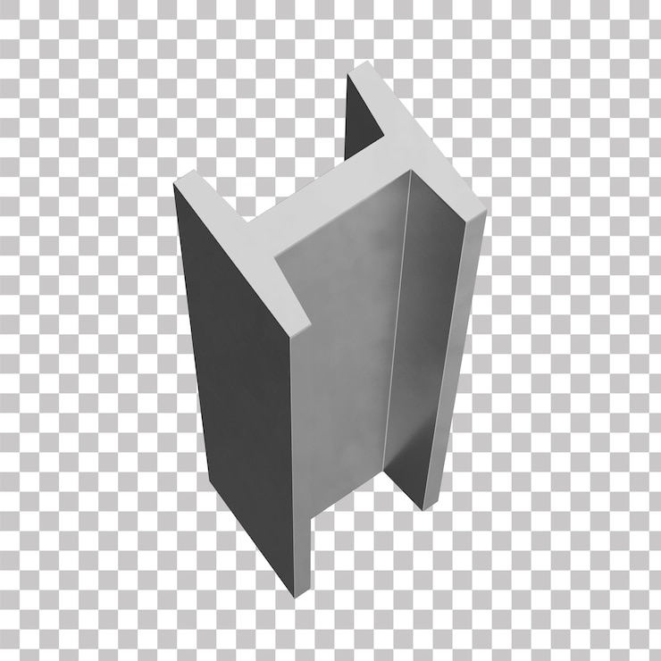 PSD viga de estructura de acero de viga de construcción metálica render realista de vigas de acero inoxidable para la construcción