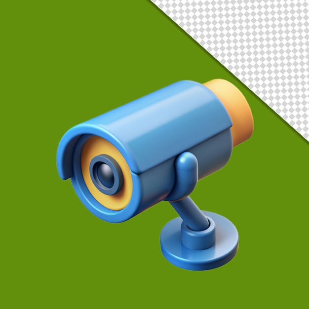 PSD vigilância doméstica cctv câmera ícone isolado renderização 3d
