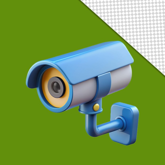 PSD vigilância doméstica cctv câmera ícone isolado renderização 3d