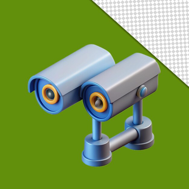 PSD vigilância doméstica cctv câmera ícone isolado renderização 3d