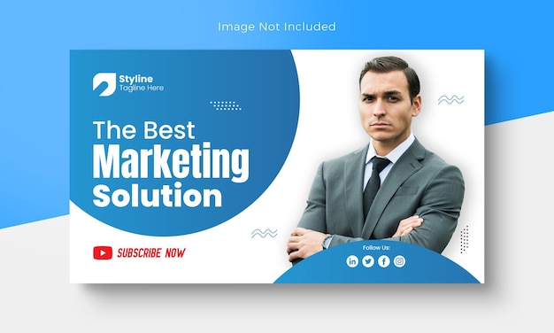 Vignette YouTube et bannière Web pour entreprise et vignette de marketing numérique