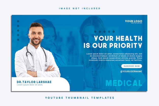 Vignette youtube de conception médicale PSD