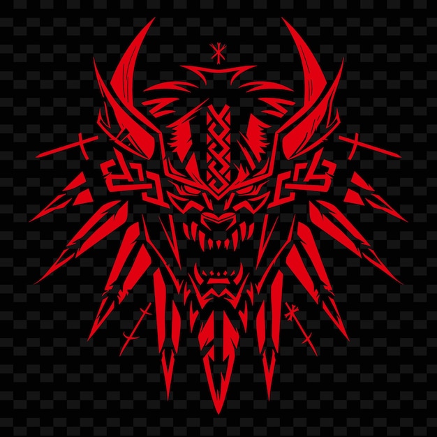 PSD viking berserker sigil-logo mit wolfsklauen und viking-runen kreative stammesvektor-designs