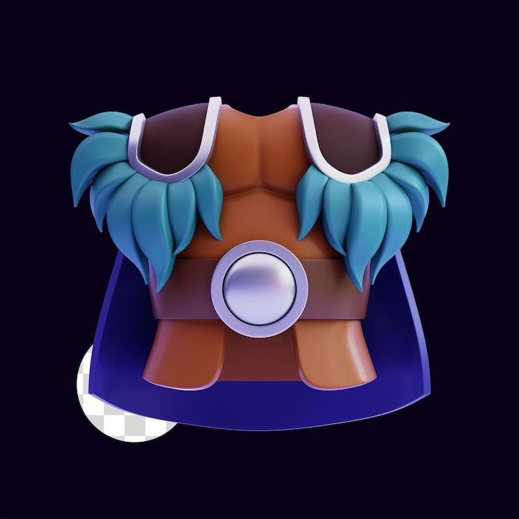 PSD viking body armor 3d illustration