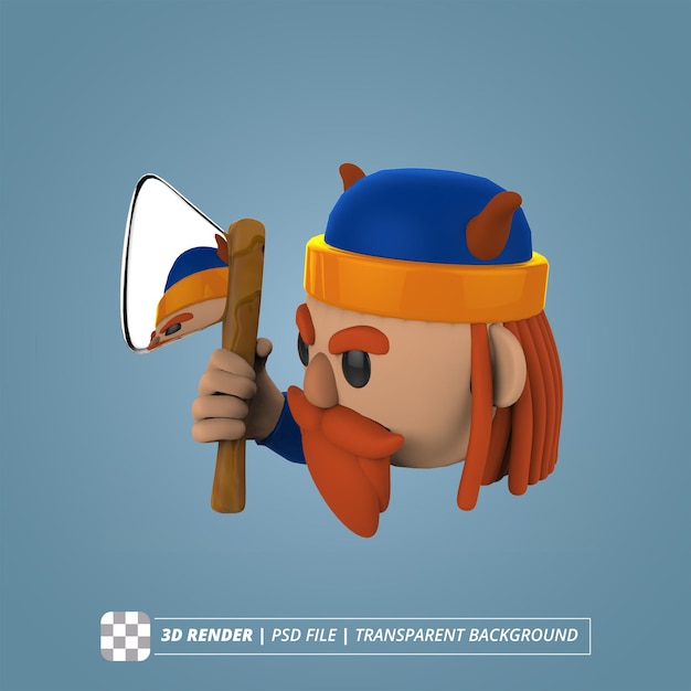 PSD viking character 3d rendu images isolées