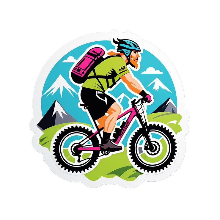 viking mountain biker Sticker Decal