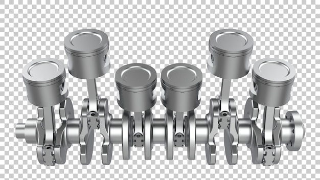 PSD vilebrequin moteur isolé sur fond transparent illustration de rendu 3d