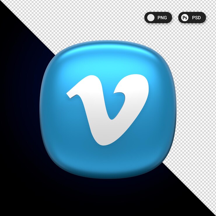 PSD vimeo social media icons set ux ui elementos de diseño web representación 3d