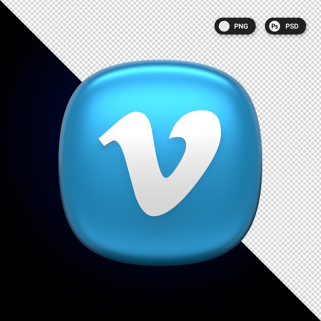 PSD vimeo social media icons set ux ui webdesign-elemente 3d-rendering