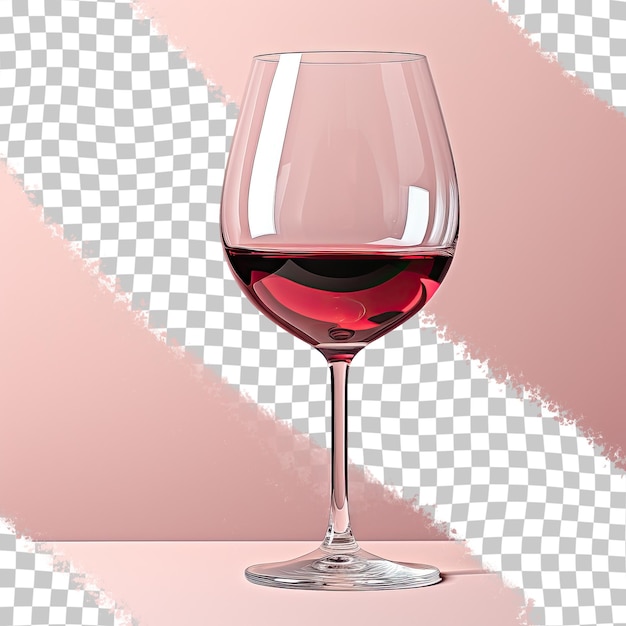 PSD vin rouge dans un verre à vin placé sur un fond transparent