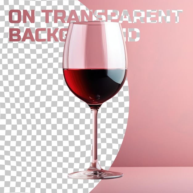 PSD vino tinto en una elegante vajilla en un recipiente transparente