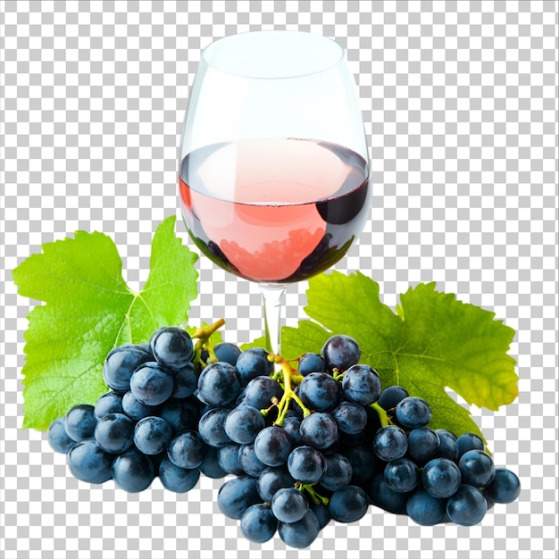 vino tinto y uvas