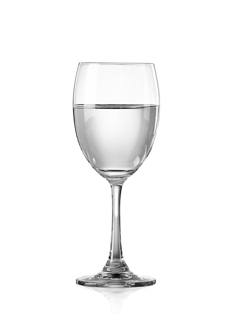PSD vino de vidrio en un fondo transparente de vidrio