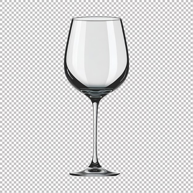 Vino de vidrio perfectamente vacío aislado sobre un fondo transparente ia generativa