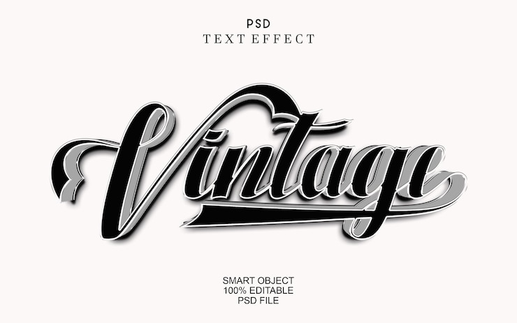 PSD vintage 3d-bearbeitbare texteffekte