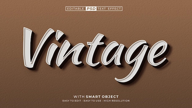 Vintage 3D-Texteffekt bearbeitbarer Textstil