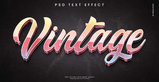 PSD vintage 3d-texteffekt-mockup-vorlage
