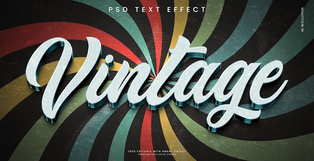 PSD vintage 3d-texteffekt-mockup-vorlage