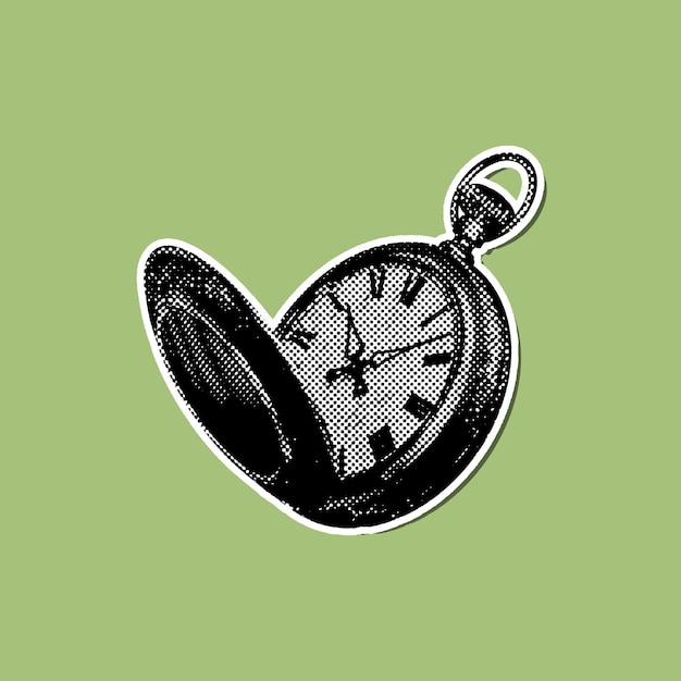 Vintage-Aufkleber mit halbtönigen Elementen