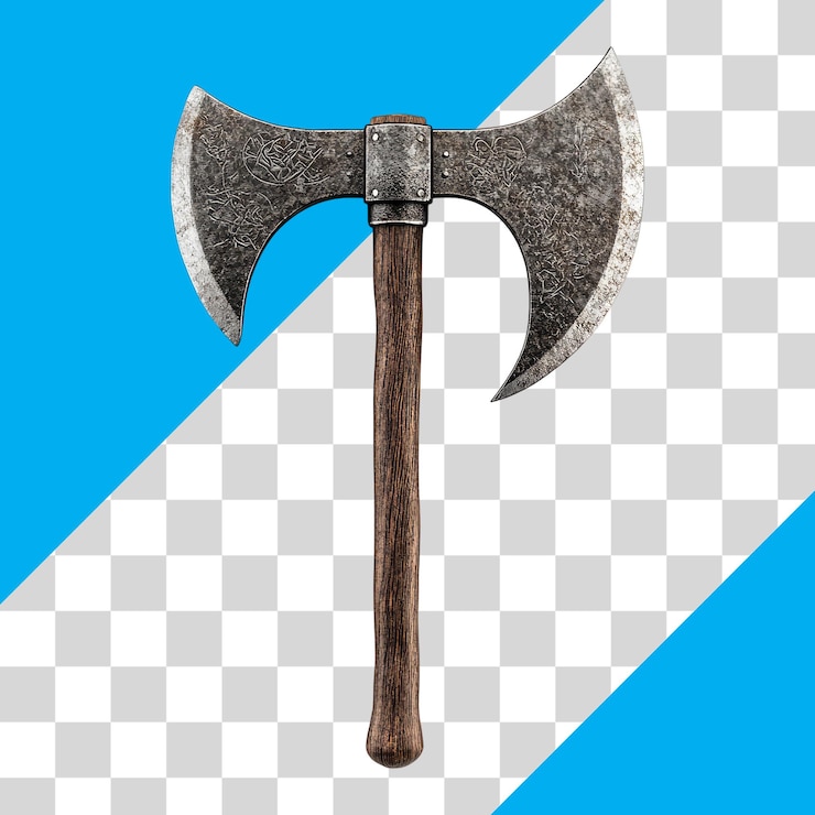 PSD vintage axt auf durchsichtigem hintergrund