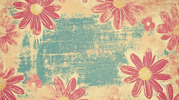 Vintage blumiger Hintergrund mit Grunge-Textur und Kopierraum