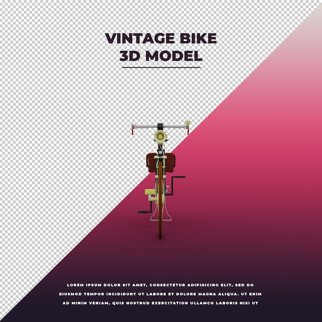 PSD vintage fahrrad 3d isoliert