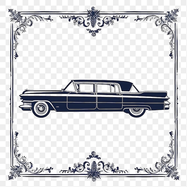 PSD vintage-fahrzeugstempel-sammlung umrisskunst und monochrome rahmendesigns für t-shirt-clipart-design