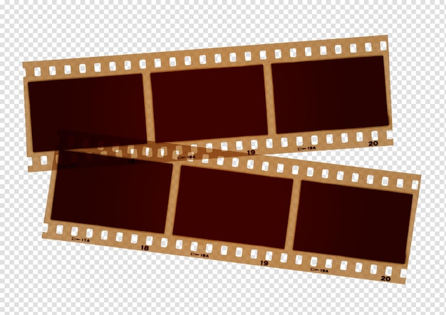 Vintage-Filmstreifen, isoliert auf durchsichtigem Hintergrund