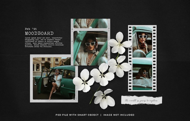 PSD vintage-fotorahmen-collage-moodboard