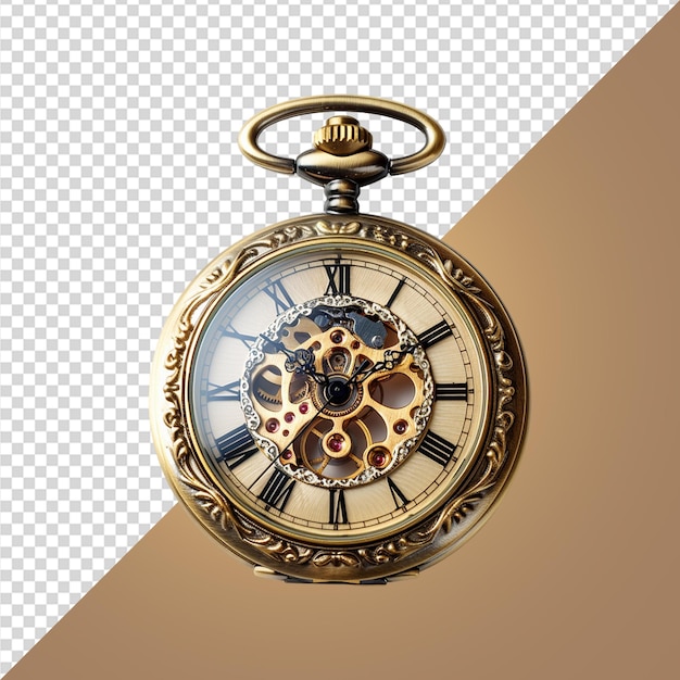 PSD vintage goldene taschenuhr png