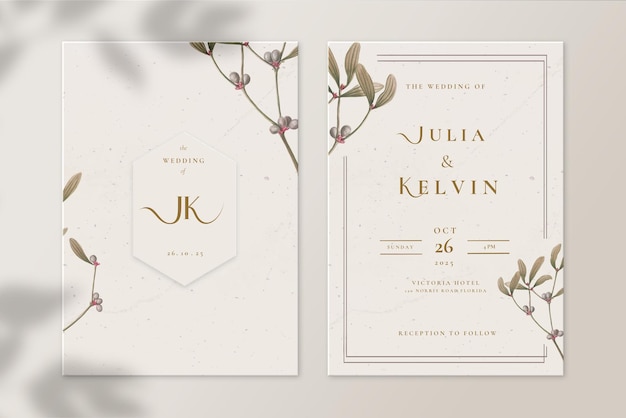 Vintage Hochzeitseinladung und Save the Date-Karte