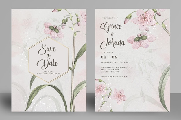 Vintage hochzeitseinladung und save the date