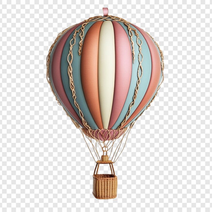 PSD vintage hot air balloon colori pastel viaggi d'avventura
