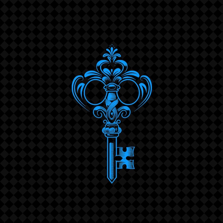 PSD vintage ivy key logo with decorative teeth and ornate bow de creative plant vector designs