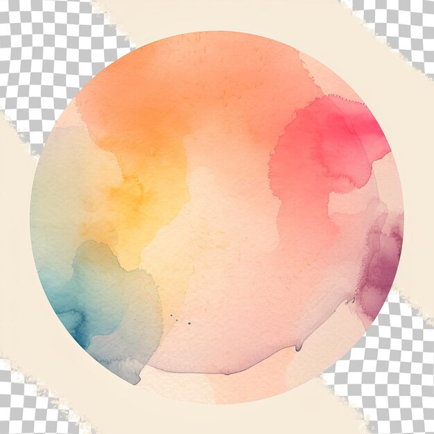 PSD vintage-kreis in aquarell auf transparentem hintergrund