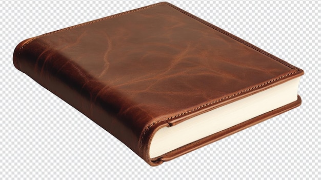 Vintage-Lederbundbuch isoliert auf weißem Hintergrund Perfekt für Buchhandlungsanzeigen Literaturblogs oder historische Referenzen